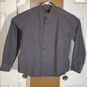 Men’s UNTUCKit Long Sleeve Button Down Grey XL